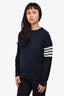Thom Browne Navy Wool Crewneck Sweater Size 2