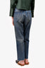 Celine Blue Denim Triomphe High Rise Straight Leg Jeans Size 28