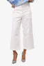 Hermès White Cotton High Waisted Wide Leg Pants Size 36