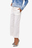 Hermès White Cotton High Waisted Wide Leg Pants Size 36