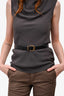 Christian Dior Black Leather Buckle Belt Size 70 (As Is)