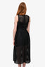Maje Black Lazer-Cut Detail Sleeveless Maxi Dress Size 1