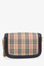 Burberry Beige/Black Knight Check Canvas/Leather Link Flap Bag