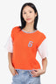 MM6 Maison Margiela Orange Knitted Logo T-Shirt Size XS