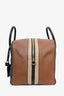Burberry Brown/Black Calfskin Leather Paneled Cube Bowling Bag with Strap
