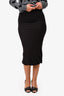 Rick Owens Lillies Black Jersey Midi Skirt Size 6 US