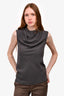 Rick Owens Grey Draped Shoulder Sleeveless Top Size 6 US