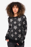 Saint Laurent Grey Super Kid Mohair Star Crewneck Sweater Size L