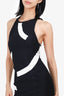 Herve Leger Black/White Bodycon Midi Dress Size S