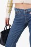 Louis Vuitton Blue Denim Jeans with Logo Detail Size 38