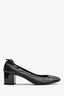 Lanvin Black Leather Block Heels Size 40