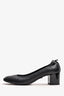 Lanvin Black Leather Block Heels Size 40