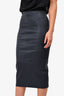 Veronica Beard Navy Blue Leather 'Kaliyah' Pencil Skirt Size 0