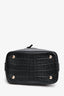 Saint Laurent 2015 Black Croc Embossed Leather Emmanuelle Bucket Bag