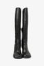 Bottega Veneta Black Leather Square Toe Knee High Boots Size 37