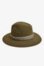 Maison Michel Paris Army Green Wool Wide Brim Hat Size M