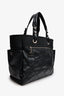 Pre-Loved Chanel™ 2012 Black Leather/Canvas 'Paris Biarritz' Tote Bag