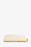 Comme des Garcons Cream Leather Zip Coin Pouch