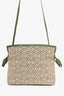 Loewe Green Canvas/Leather Anagram Flamenco Pouch with Strap