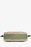 Loewe Green Canvas/Leather Anagram Flamenco Pouch with Strap