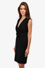 Gucci Black Pleated Bow Detail Midi Dress Size M