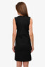 Gucci Black Pleated Bow Detail Midi Dress Size M
