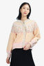 LoveShackFancy Orange Fair Isle Faux Pearl Button Cardigan Size S