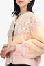 LoveShackFancy Orange Fair Isle Faux Pearl Button Cardigan Size S