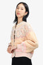 LoveShackFancy Orange Fair Isle Faux Pearl Button Cardigan Size S