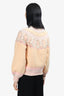 LoveShackFancy Orange Fair Isle Faux Pearl Button Cardigan Size S