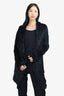 June Black Rabbit Fur Single-Button Jacket Size S