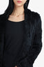 June Black Rabbit Fur Single-Button Jacket Size S