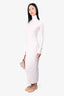 Éterne White Ribbed Long-Sleeve Turtle Neck Bodycon Dress Size XS