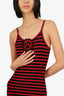 Lovers and Friends Black & Red Stripe Carmen Midi Dress Size XXS