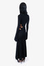 SAU LEE Black Floral Cut-out Crochet Knit Destiny Maxi Dress Size 00