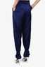 Nicholas Navy Blue Silk Tie up Hem Pants Size 0
