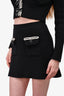 Self-Portrait Black Cotton/Wool Contrast Stitched Bow Skirt Size M