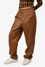 Vince Brown Leather Straight Leg Pants Size 14