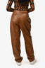 Vince Brown Leather Straight Leg Pants Size 14