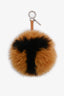 Fendi Mustard Fur Ball 'T' Keychain