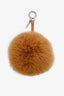 Fendi Mustard Fur Ball 'T' Keychain