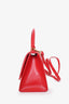 Balenciaga Red Leather Hourglass S Top Handle Bag