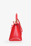 Balenciaga Red Leather Hourglass S Top Handle Bag