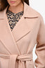 Max Mara Pink Cashmere Short Wrap Coat Size 4 US