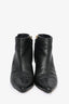 Pre-Loved Chanel™ Black Leather CC Pearl Kitten Heel Ankle Boots Size 35.5