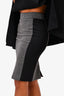 Burberry London Grey/Black Wool Midi Skirt Size 2