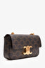 Celine Brown Canvas Claude Triomphe Chain Shoulder Bag