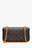 Celine Brown Canvas Claude Triomphe Chain Shoulder Bag