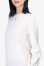 Peter Do Off-White Side-Slit Crew-Neck Sweater Size M