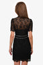 Sandro Black Lace Collared Button Down Dress Size 40